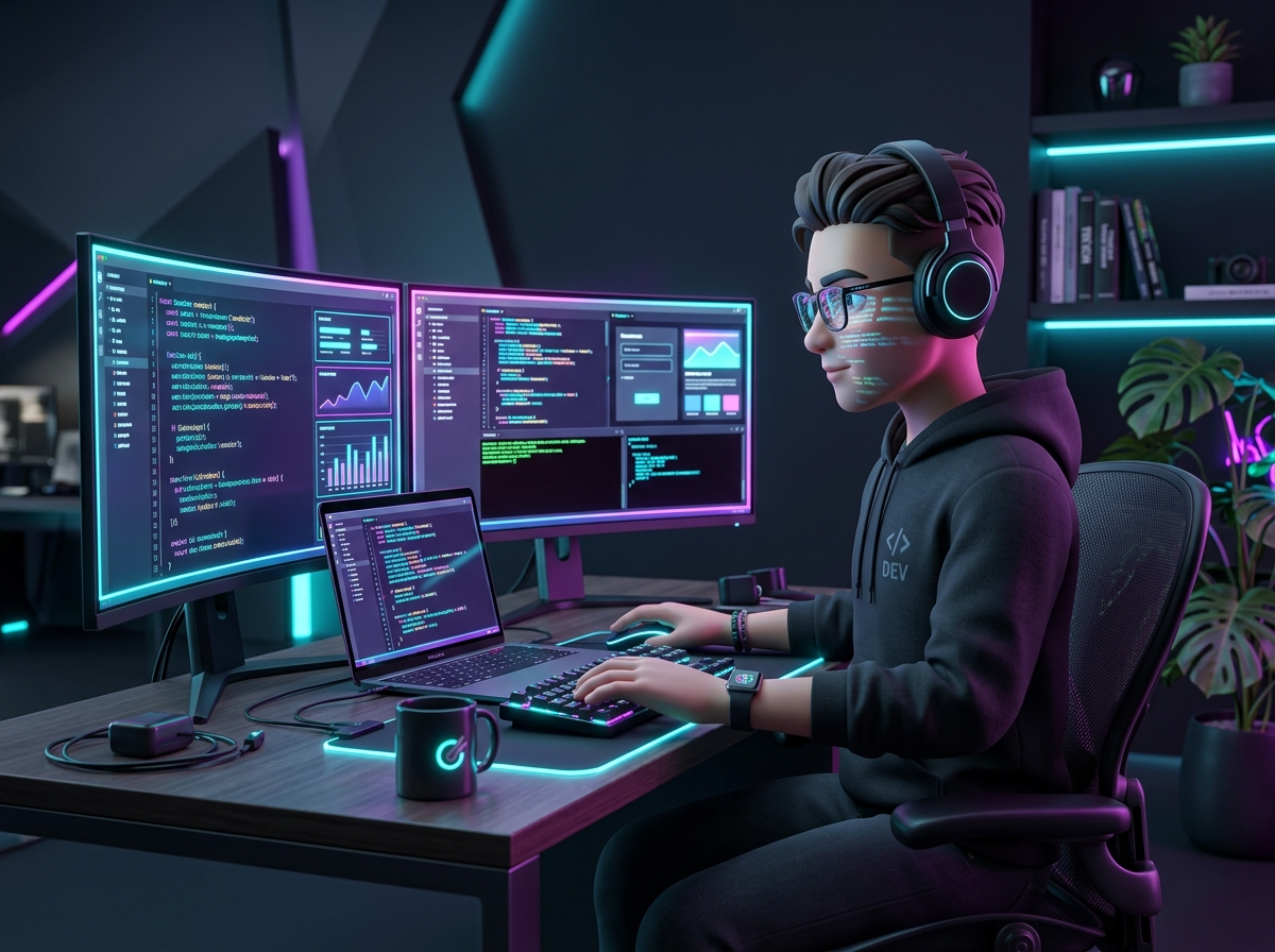 3D developer coding
